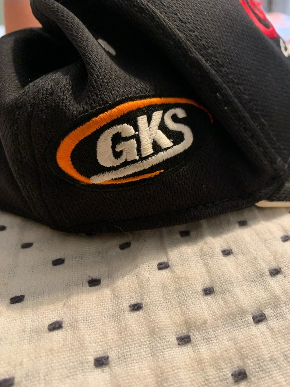 Mens black embroidered baseball cap